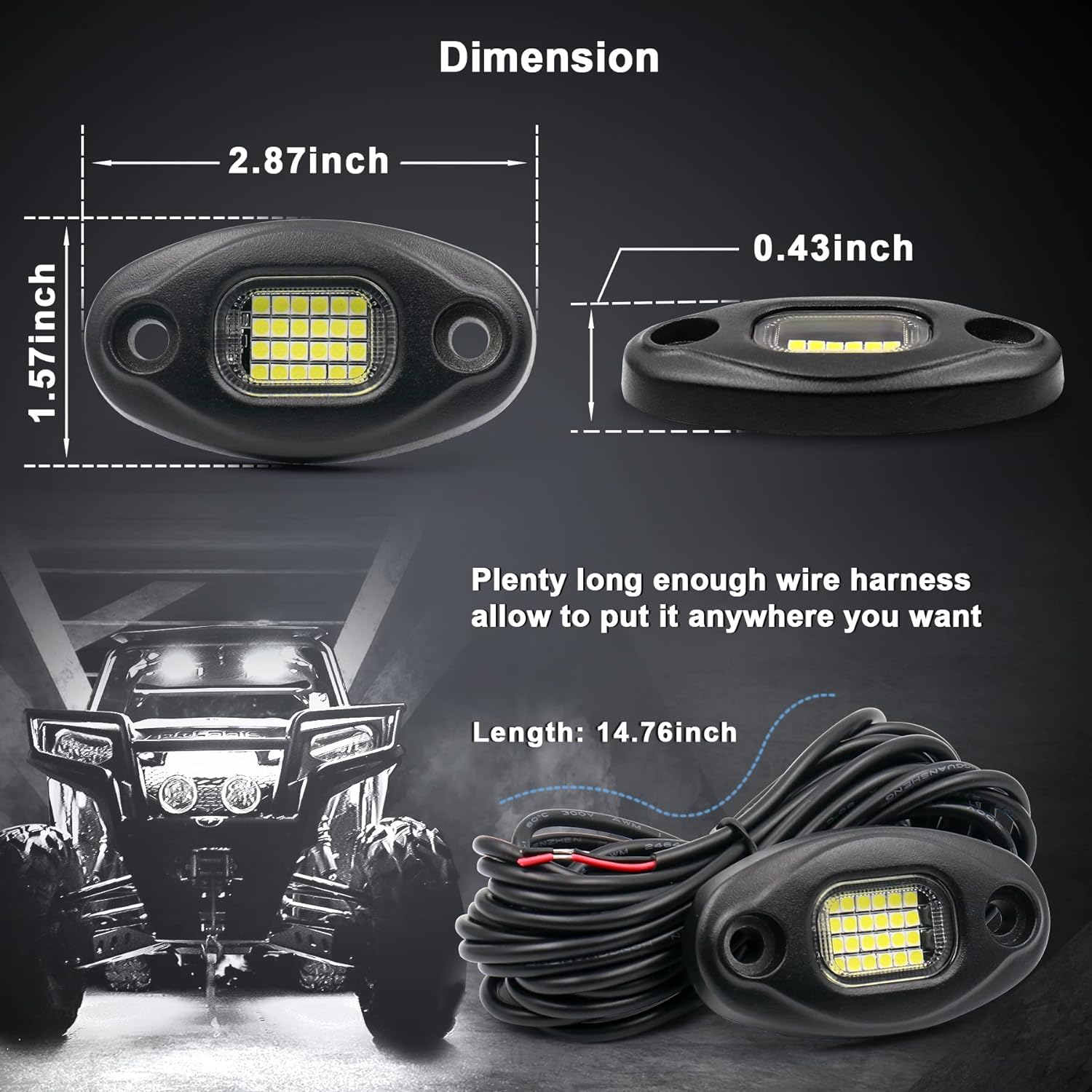 Platinum PURE WHITE 24 LED HIGH-INTENSITY ROCK LIGHTS 24 piece set